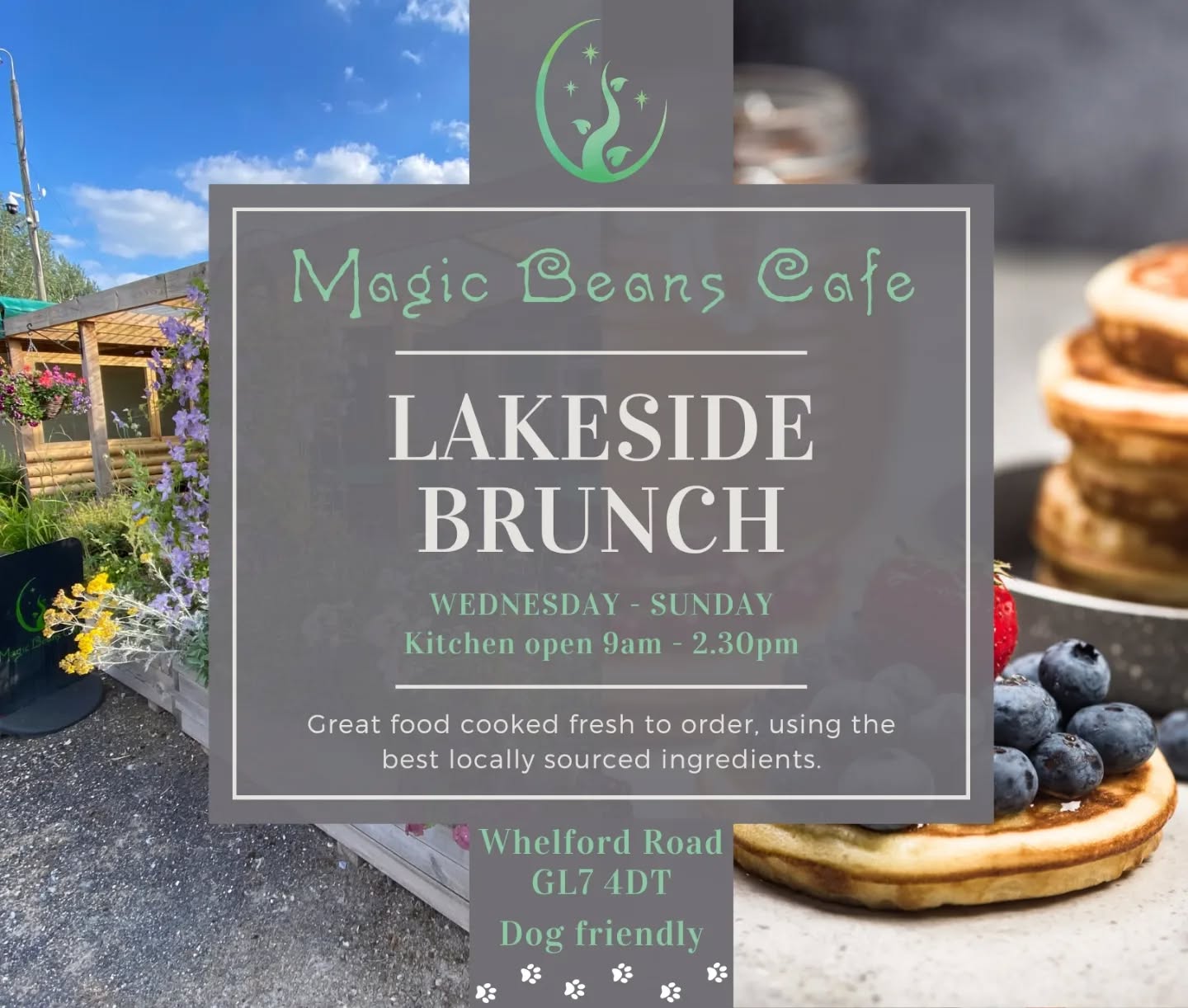 Lakeside dining at Magic Beans Cafe